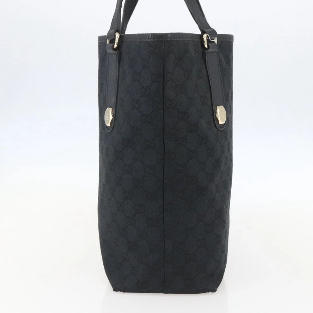 GUCCI GG Canvas Tote Bag Black Gold - Picture 7 of 16